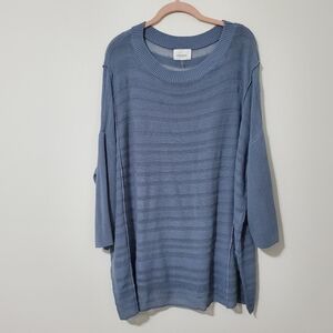 Andree by Unit Sky Blue loose Fit Tunic Sweater 1X